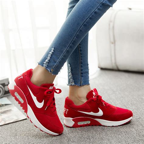 red athletic sneakers for women